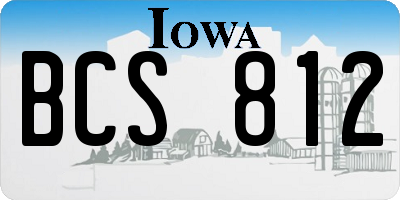 IA license plate BCS812