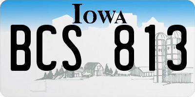 IA license plate BCS813