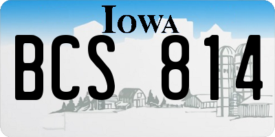IA license plate BCS814