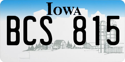 IA license plate BCS815