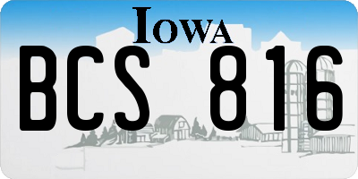 IA license plate BCS816