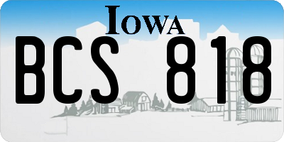 IA license plate BCS818