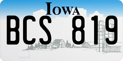 IA license plate BCS819