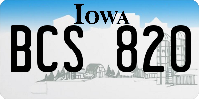 IA license plate BCS820