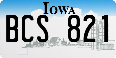 IA license plate BCS821