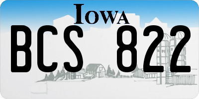 IA license plate BCS822