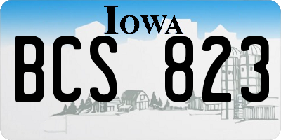 IA license plate BCS823
