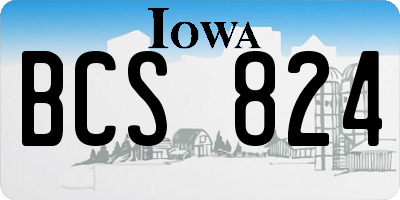 IA license plate BCS824