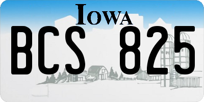 IA license plate BCS825