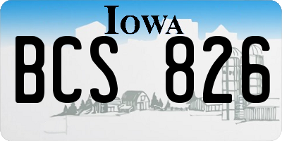 IA license plate BCS826