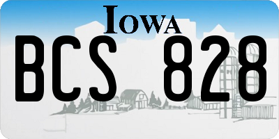 IA license plate BCS828