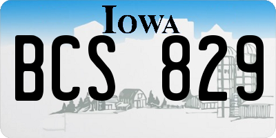 IA license plate BCS829