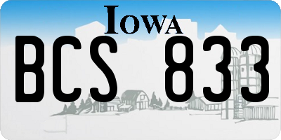 IA license plate BCS833