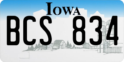 IA license plate BCS834
