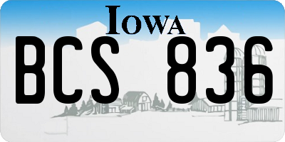 IA license plate BCS836