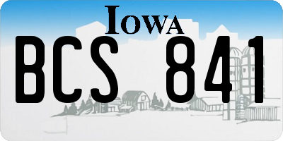 IA license plate BCS841