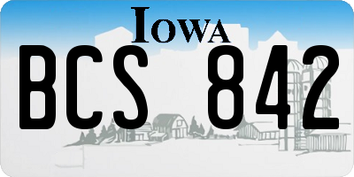 IA license plate BCS842