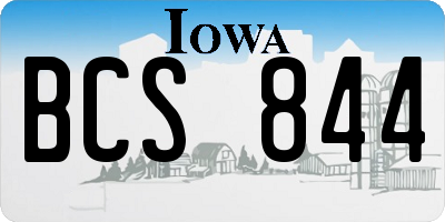 IA license plate BCS844