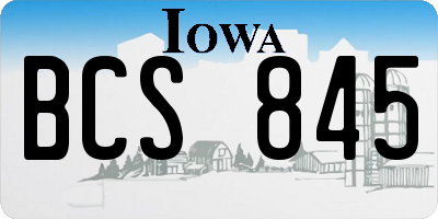 IA license plate BCS845