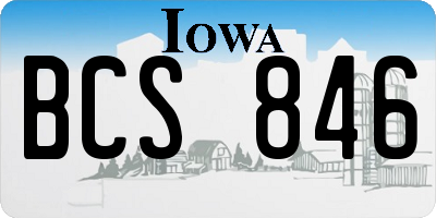 IA license plate BCS846