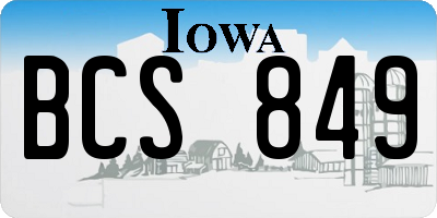 IA license plate BCS849