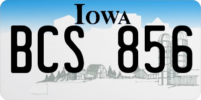 IA license plate BCS856