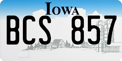 IA license plate BCS857