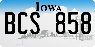 IA license plate BCS858