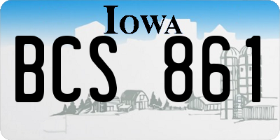 IA license plate BCS861