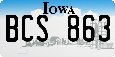 IA license plate BCS863