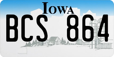 IA license plate BCS864