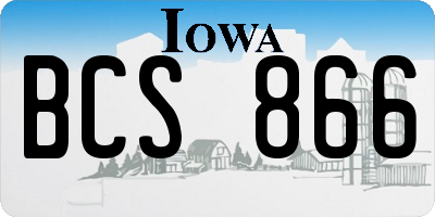 IA license plate BCS866