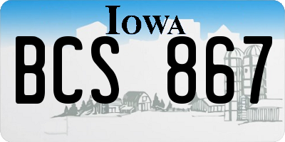 IA license plate BCS867
