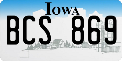 IA license plate BCS869