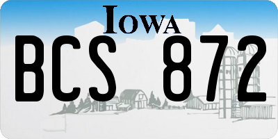 IA license plate BCS872