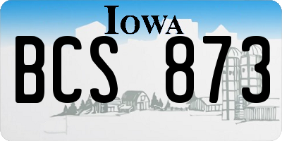 IA license plate BCS873