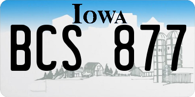 IA license plate BCS877