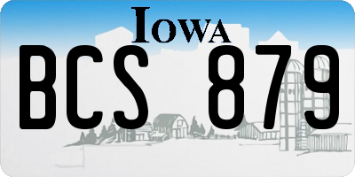 IA license plate BCS879