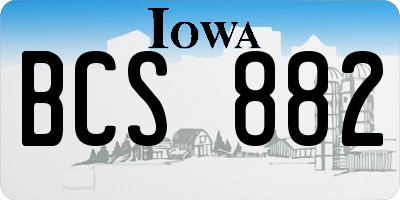 IA license plate BCS882