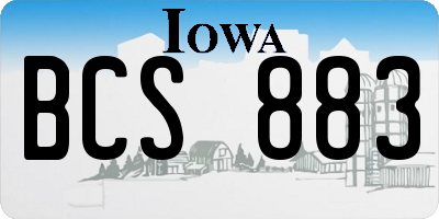 IA license plate BCS883