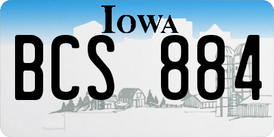 IA license plate BCS884