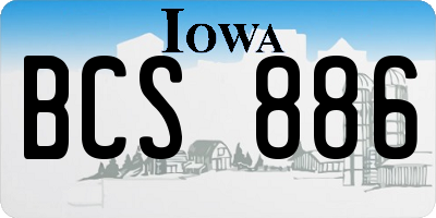 IA license plate BCS886