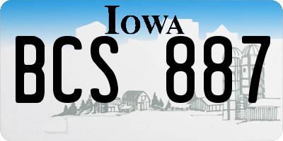 IA license plate BCS887