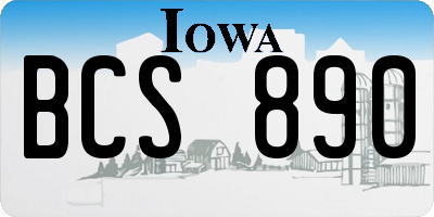IA license plate BCS890