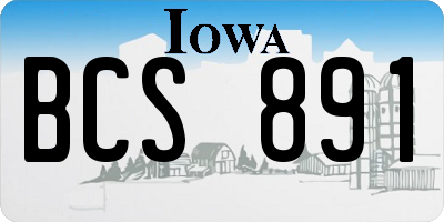 IA license plate BCS891