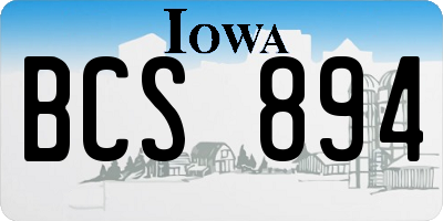 IA license plate BCS894