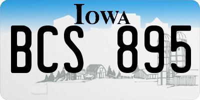 IA license plate BCS895