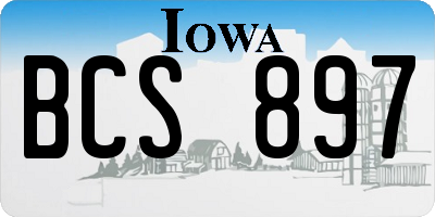 IA license plate BCS897