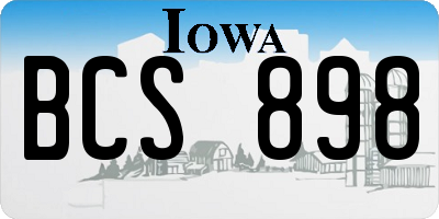 IA license plate BCS898