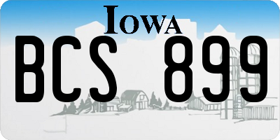 IA license plate BCS899